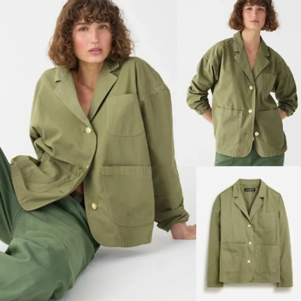 New! J. Crew Blazer-jacket in chino olive sand green 28334